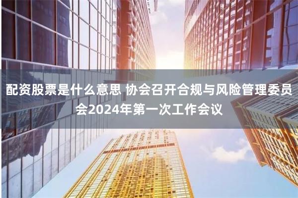 配资股票是什么意思 协会召开合规与风险管理委员会2024年第一次工作会议